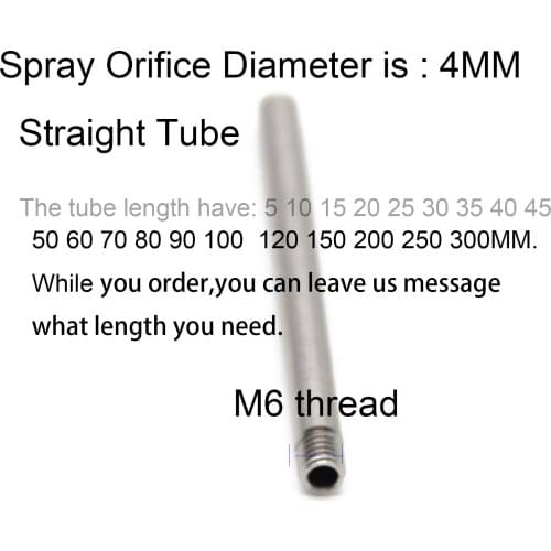 Engraving Milling Machine Nozzle Extend Tube Straight Pipe M6 Threaded Machine Tool Nozzle Accessories 304 Stainless Steel Pipe
