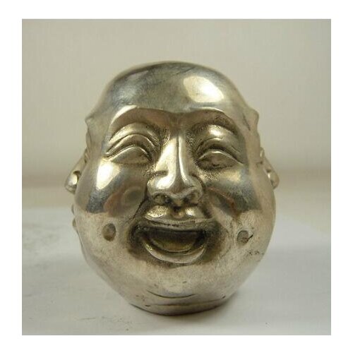 Collectable old handwork copper silvered 4 faces emotion Buddha statue CP43H52 wholesale Cheap Tibetan silver Copper