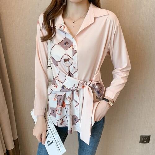Fashion printing ladies shirts Womens Blouses 2021 Spring Autumn Long Sleeve Shirts Tops Blusas Mujer