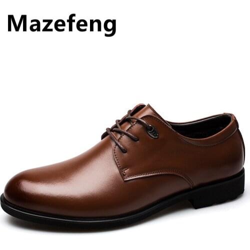 New Men Dress Shoes High Quality Genuine Leather Formal Shoes Men Big Size 38-44 Oxford Shoes for Men Fashion Office Shoes Men