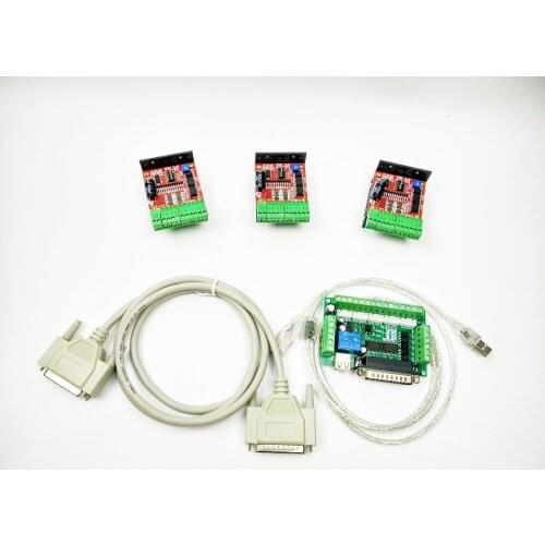 CNC Router Kit 3 Axis, 3pcs TB6600 4.0A stepper motor driver + 5 axis interface board