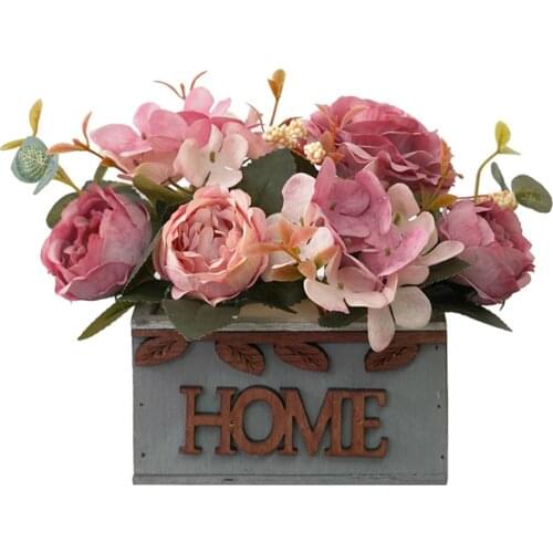 Brocade Ball Wedding Hydrangea Floral Flower Head Artificial Potted Flowers Silk Garden Outdoor Or Wall And Outside Wreath