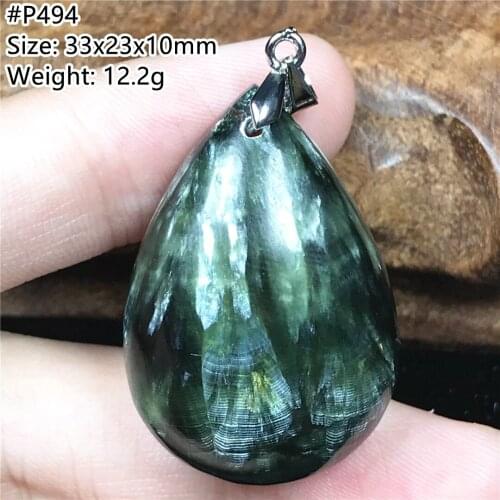 Top Natural Green Seraphinite Pendant For Woman Men Healing Gift Crystal Silver 33x23x10mm Beads Stone Gemstone Jewelry AAAAA