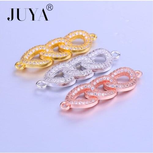 Jewelry Making Supplies 5pcs Wholesale Luxury AAA Cubic Zirconia Stone Connector Charms For DIY Strand Bracelets Necklace Part