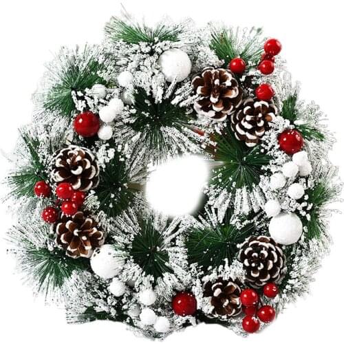 Christmas Wreath Handmade Rattan Pendant Garland Shopping Mall Advent Door Decoration Wreath 23X23cm