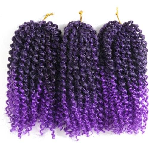 SAMBRAID kinky Twist Hair Crochet Braids 8 inches Curly Crochet Hair Crochet Braiding Hair Ombre Synthetic Hair Extensions
