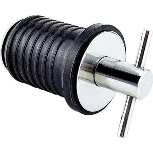 Stainless Steel & Rubber Kayak Boat Hull/Livewell/Baitwell Twist Drain Plug