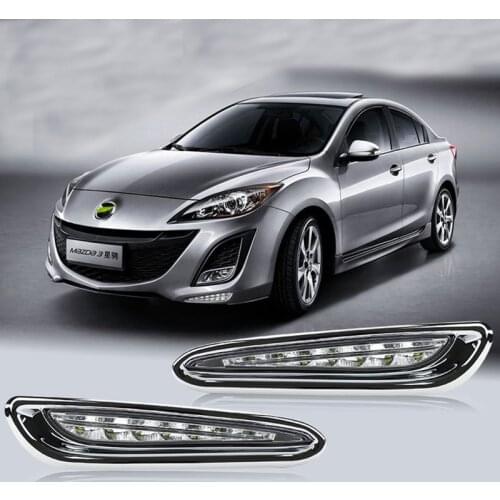 LED DRL For Mazda 3 MX 2010 2011 2012 2013 Daytime Running Light Relay LED 12V Day light Driving fog light car lights