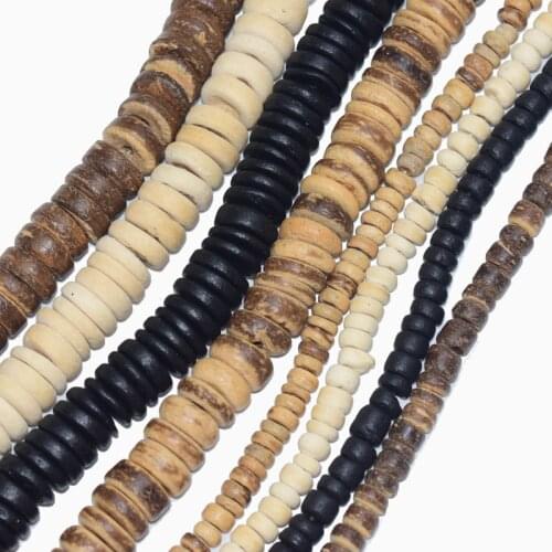 DIY Handmade Jewelry Accessories Coconut Shell Charcoal Gasket Necklace Made of Loose Beads Bracelet Material Wooden Beads