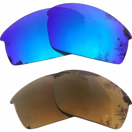 Ice Blue & Bronze Gold Mirrored Polarized Replacement Lenses for Bottle Rocket Frame 100% UVA & UVB