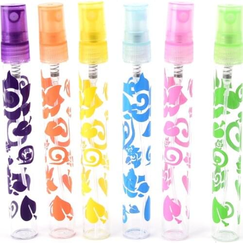 10ml Rose Crystal Cut Glass Perfume Spray Bottles Atomizer Refillable Empty Mini Bottle Perfume Spray Container 6Pcs Wholesale