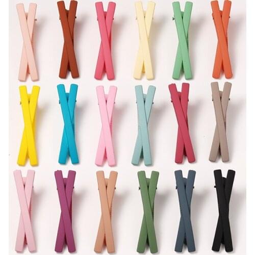 10Pcs/Lot Korean Style Cross Hair Clips Bows Hair Clip Hairpin Butterfly Barrette Candy Color Headdress Girls Hair Accessories