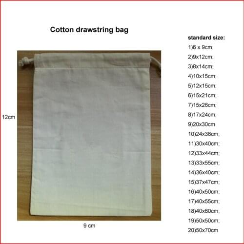 100pcs/lot) custom logo gift string cotton bag