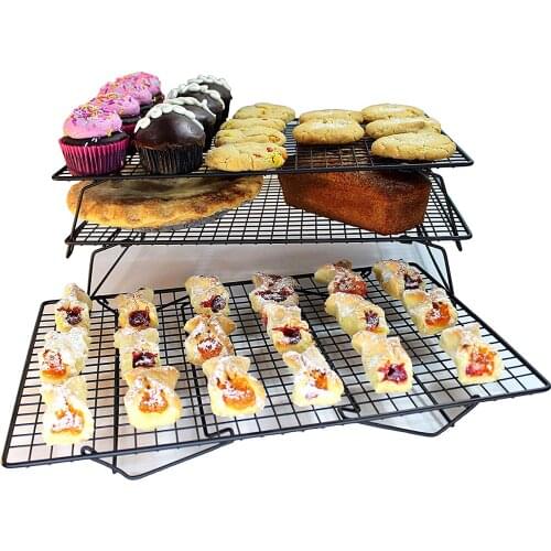 3 Stackable Baking Cooling Rack-Oven Dishwasher Safe-Non-Stick-for Cookies Cakes Roasting Cooking Grilling BBQ Tool Accessories