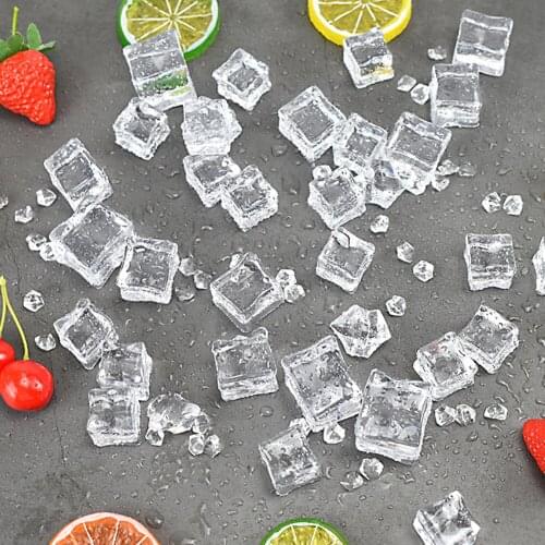 5-75PCS/lot 10mm/20mm Artificial Acrylic Square Shape Fake Ice Cubes Photography Props For Beer Soda Drink Photo Background