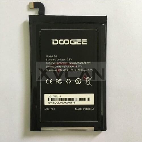 Homtom HT6 Battery 6250mAh New Replacement accessory accumulators For Homtom HT6 & DOOGEE T6 Cell Phone