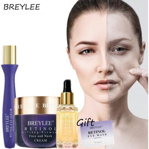 BREYLEE Retinol Anti-Wrinkle Face Care Set Remove Wrinkles Eye Cream Facial Serum Moisturizing Essence Whitening Day Cream 3pcs