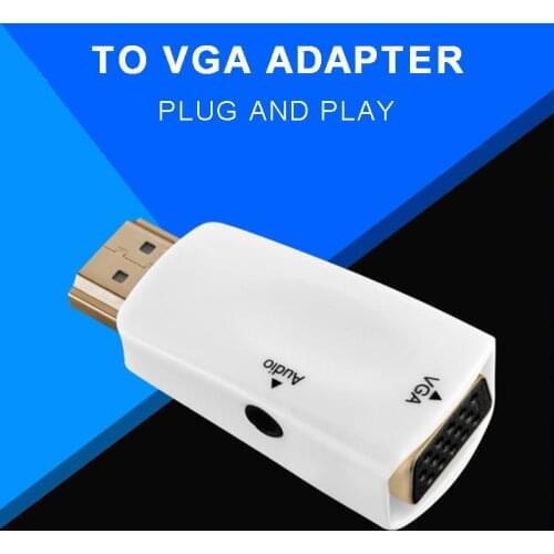 For PC Laptop TV Box Projector 1pc High Quality VGA Adapter 1080P Video Converter Adapters With 3.5mm Audio Cable Pohiks
