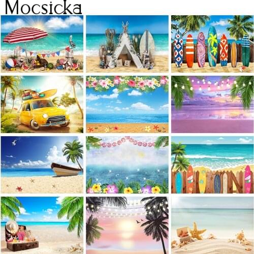 Summer Portrait Photography Backdrop Sea Beach Blue Sky Newborn Adult Birthday Art Backdrop Photo Studio Hawaii Aloha Photocall