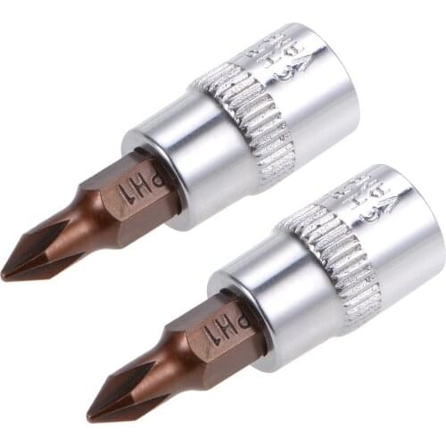 Uxcell 1/4" 3/8" PH1/2/3 Drive Bit Sockets S2 Steel 38mm Length to DIY hand-making automotive most general Repairs Household