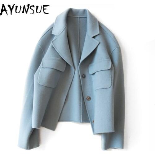 AYUNSUE Short Womens Spring Jacket 2020 Casual Wool Coat Female Autumn Winter Jackets Women Cashmere Coats abrigo mujer 1621