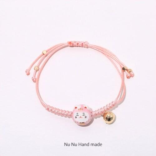 Fashion Handmade Adjustable Bracelets Rope Lucky Cat Bracelet For Women Girls Birthday Gifts Charm Tassel Couple Bangles Jewelry