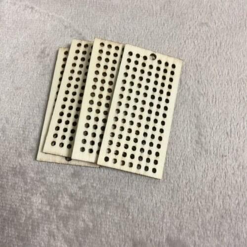 Set of 50pcs Rectangle Wooden Cross Stitch Pendant DIY