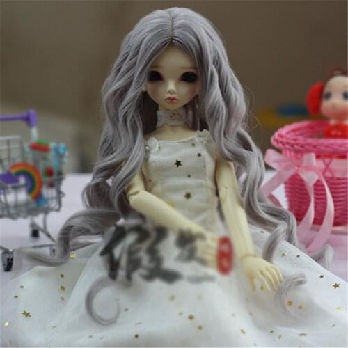 High temperature fiber BJD baby doll wig female long curly hair medium goddess big wave roll 1/3 1/4 1/6 princess fake hair