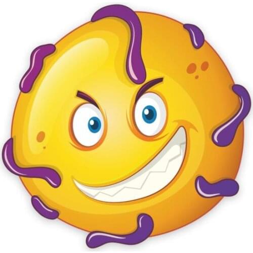Smiling Face Bacteria Sticker Plane Extreme