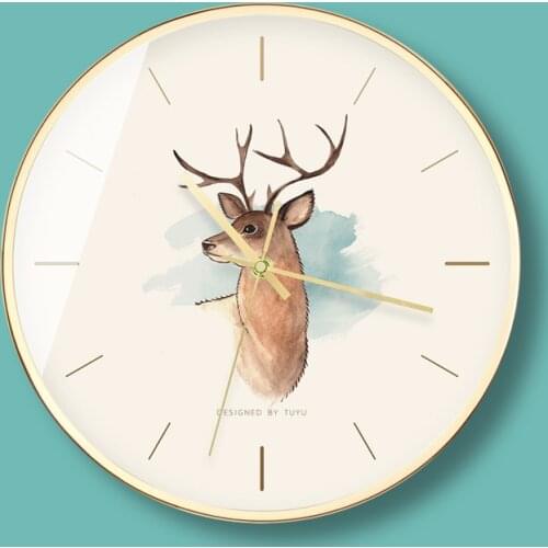 Nordic wall clock modern art clock flamingo clock living room bedroom silent table small fresh wall chart