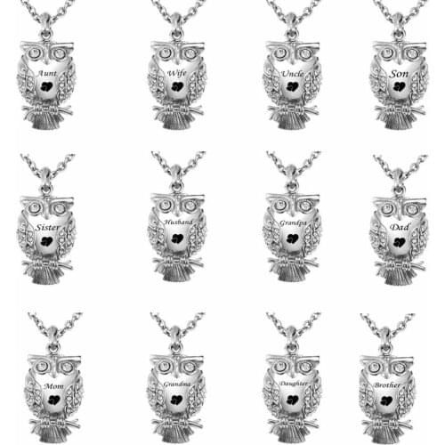 Stainless Steel Ashes Holder Pendant Classic Owl Cremation Urn Necklace for Ashes Urn Memorial Jewelry & Fill Kit