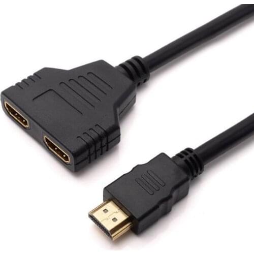 Factory Price HDMI Splitter Cable 1 Male To x Dual HDMI 2 Female Splitter Adapter support HD LED LCD TV 30cm