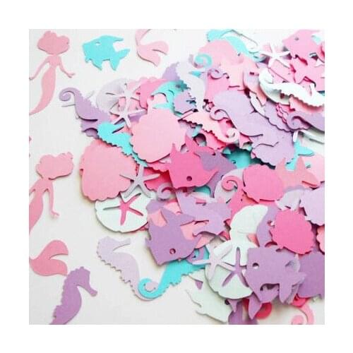 Mermaid Party Decor Colorful Mermaid Seahorse Confetti Table Scatter Birthday Party Under the Sea Girls Party Supplies