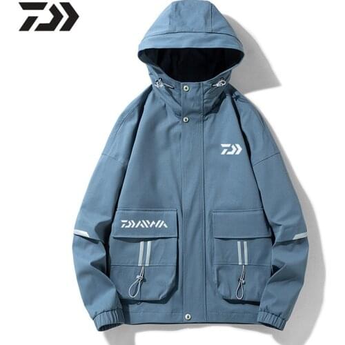 Daiwa Fishing Clothing Quick-Drying Sun Protection Hooded Fishing Shirts Anti-UV Long Sleeve Sunscreen Hiking Fishing Clothes