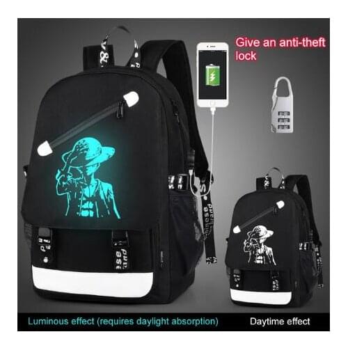 Anti-thief Children School Bags Boy Girl Anime Luminous School Backpack Teenager Schoolbag Waterproof Kids Bag USB Charging Port