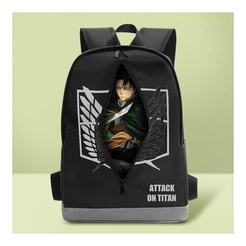 Anime Attack on Titan Levi·Ackerman Backpack Student Cartoon School Bag Laptop Bag Shoulders Bag Creativity knapsack Cosplay