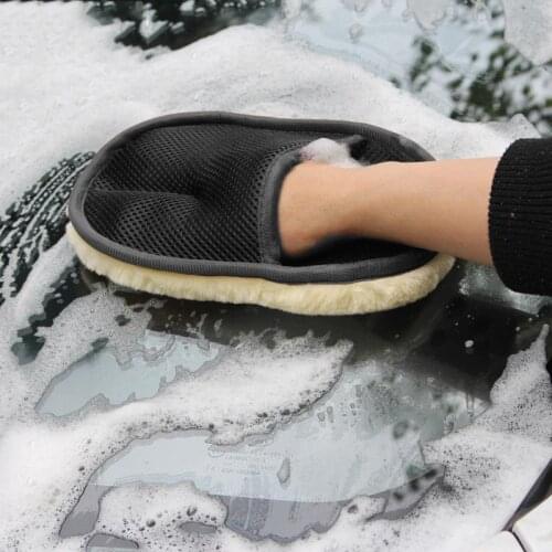 Car Care Cleaning Polish Wash Glove Brushes Wool Soft Polishing Washing Gloves Brush Super Clean Auto Motorcycle Washer Tools