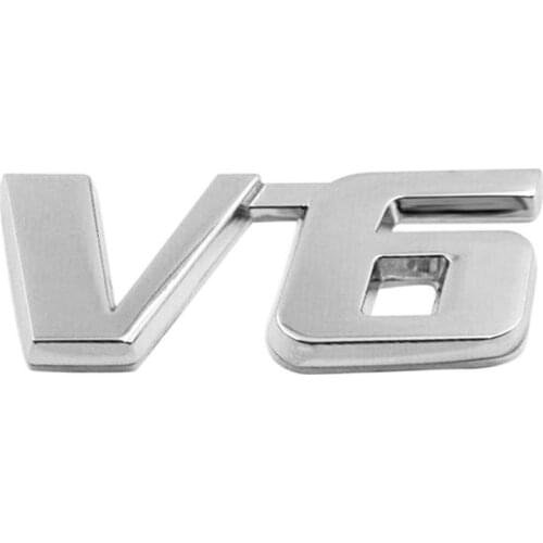 VODOOL 3D Metal Chrome Car Stickers V6 Word Car Auto Tailgate Sticker Trunk Lid Decoration Badge Decal Car Styling Accessories