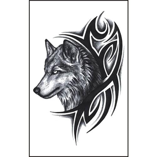 Wolf Temporary Tattoo Sticker Men Arm Body Art Fake Tattoo Disposable Tatoos Cool Style