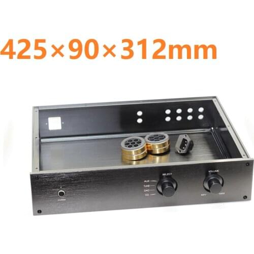 Preamp Amplifier Housing Decoding Enclosure Power Amplifier Chassis DIY Hi-End Rear Class Headphone AMP W425 H90 D312