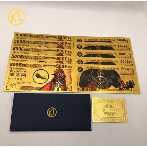 10 pcs UFO Robot Grendizer Goldorak Japanese Anime Gold Banknote card for childhood memory Collection