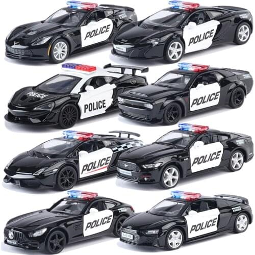 1:36 Mustang Challenger Gallardo Camaro F150 R8 GTS Policecar Modle 911 Alloy Toy Car Models Metal Vehicle Model Cars Toys For