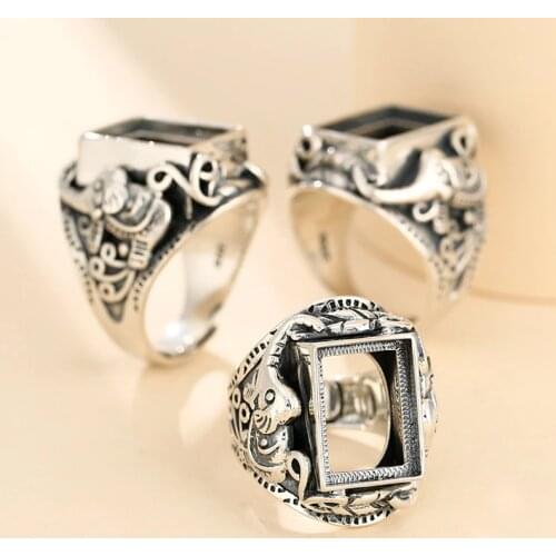 10*14mm 925 STERLING SILVER Semi Mount Bases Blanks base blank Pad men ring Setting set jewelry findings (without stone) A5333