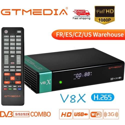 1080P DVB-S2 Gtmedia V8X H.265 FTA Digital Signal Receive V8 Nova Upgrade Receiver Set-Top Box Built-in WiFi wirh Remote Control