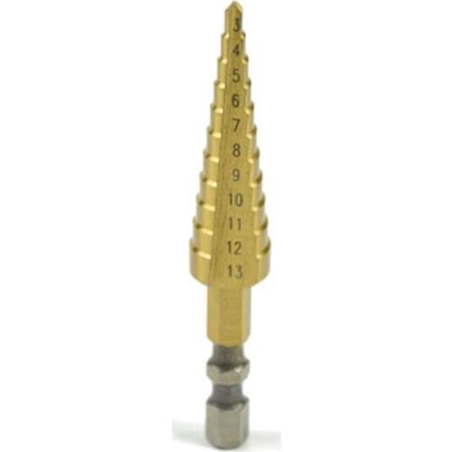 3-13 mm Heptagonal Stem Drill Pagoda Mahua bit steel plate hole opener hole expansion drill 11 steps