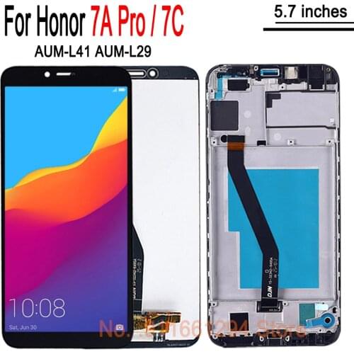 5.7'' Frame Monitor LCD For Huawei Honor 7A Pro AUM-L29 Touch Screen Glass For Huawei Honor 7C AUM-L41 L33 Display Replacement
