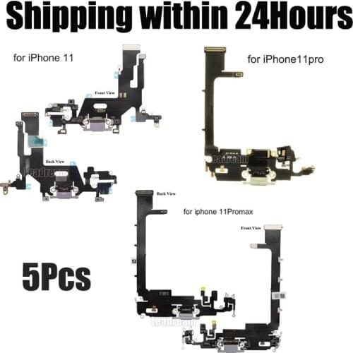 5Pcs Charging Charger Port USB Dock Connector Flex Cable For iPhone 11 Pro Max Dock Charging Flex