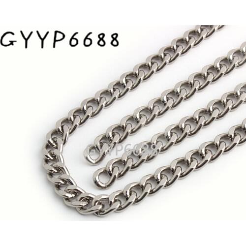1-5-10 meters Aluminum 9 mm width 2.5 mm thick Silver color bag chains bag accessories Chain bags for ladies