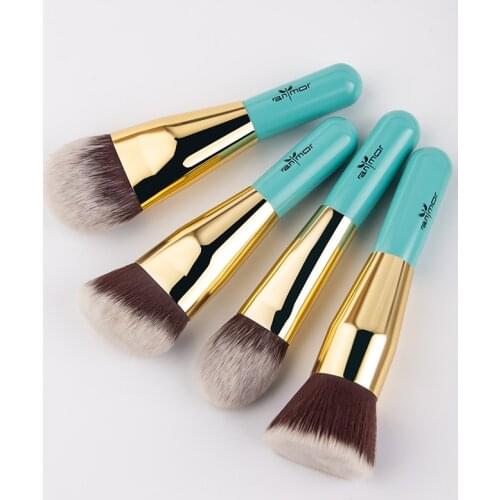 Anmor High Quality 4 pcs Makeup Brushes Synthetic Hair Make Up Brush Foundation Powder Makeup Brush Set Travel Cosmetic Tool Kit