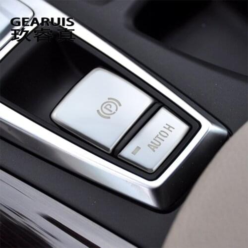 Car Styling For BMW X5 X6 E70 E71 x5m x6m Central Handbrake Auto H switch Buttons Cover Stickers Trim Interior auto Accessories